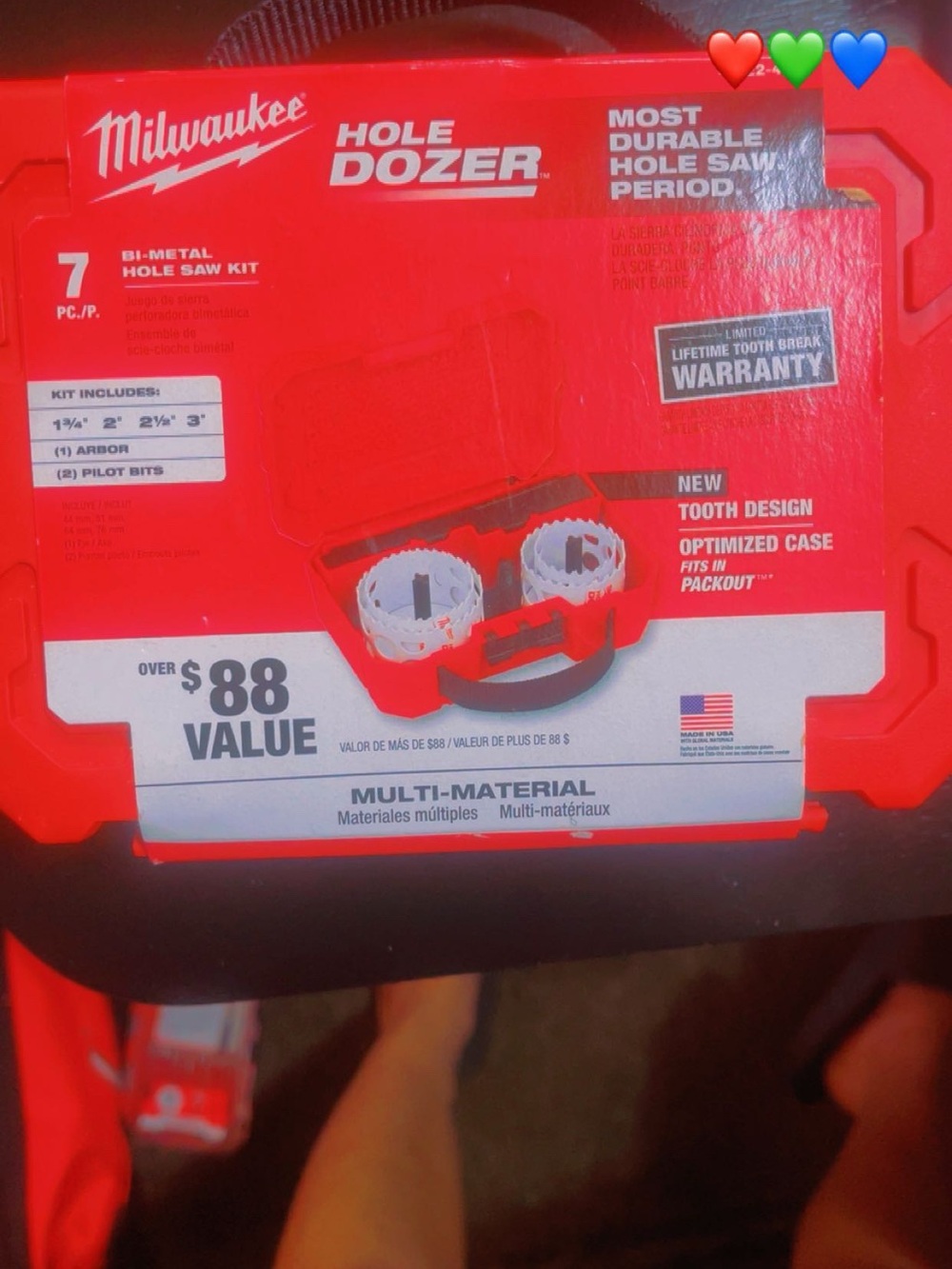 Milwaukee Hole Dozer 7-Pc Bi-Metal Hole Saw Kit - Red